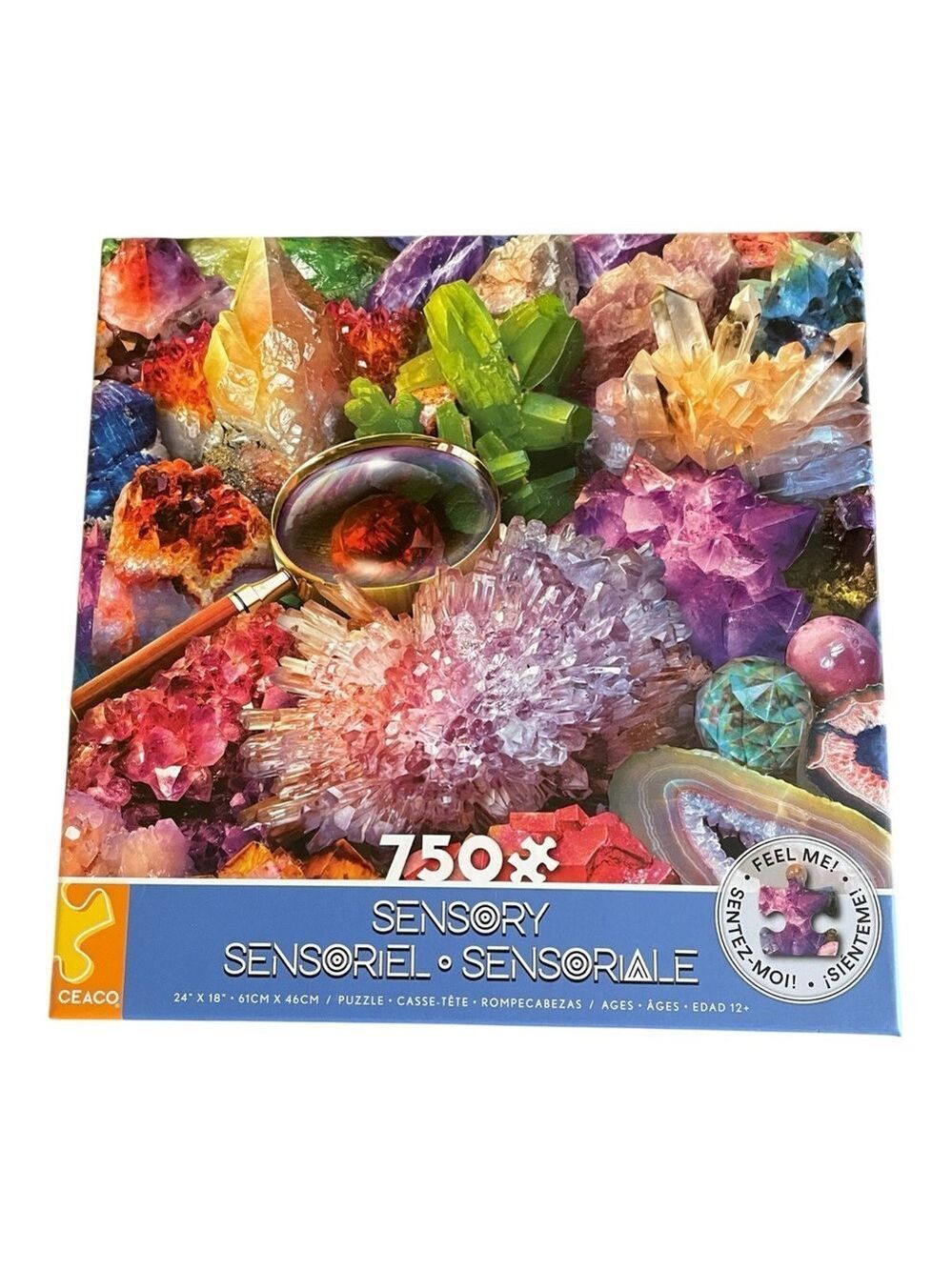 Ceaco Crystal Sensory Puzzle, “Sparkling Minerals”, 750 Pieces, 24’ x 18”.
